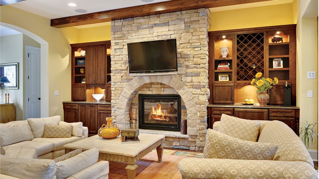 Custom built-in cabinets with fireplace surround Vero Beach